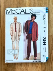 7314 MCCALLS 1980 DEIGNER BUTTON COLLAR COAT, PANTS PATTERN 8 UNCUT